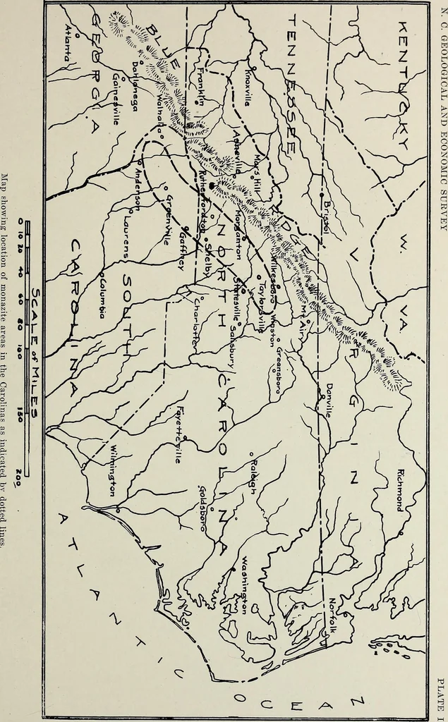 An illustration from Zircon, monazite and other minerals used in the production of chemical compounds employed in the manufacture of lighting apparatus, 1916, leaf 54