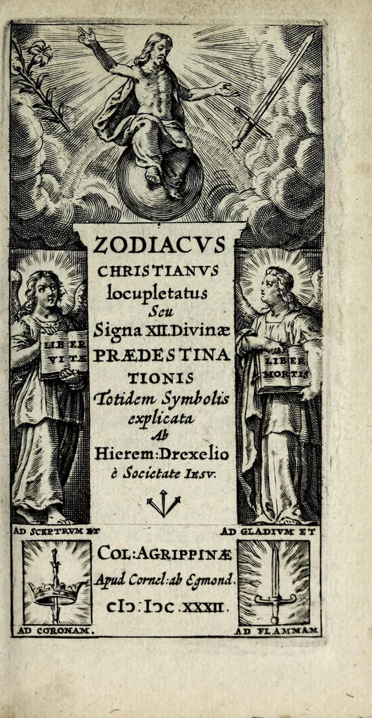 An illustration from Zodiacus Christianus locupletatus, seu, Signa XII. divinae praedestinationis totidem symbolis explicata, 1632, leaf 9
