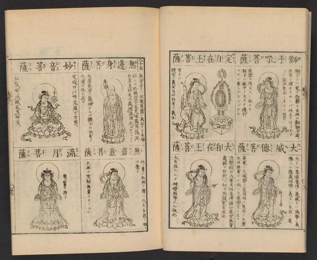 An illustration from Zōho shoshū butsuzō zui, 1868, leaf 13