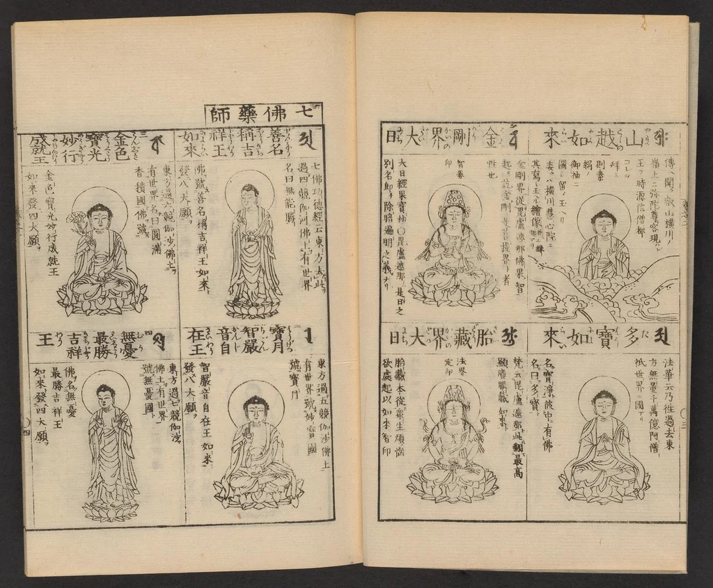 An illustration from Zōho shoshū butsuzō zui, 1868, leaf 5