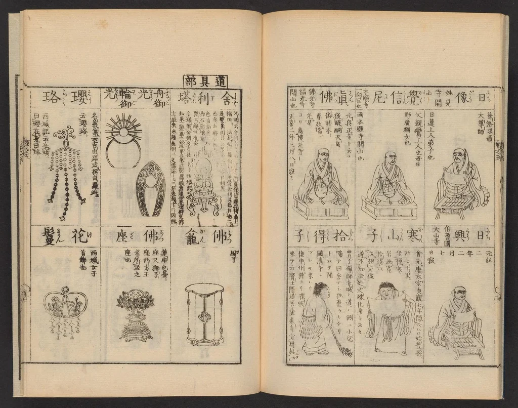 An illustration from Zōho shoshū butsuzō zui, 1868, leaf 12