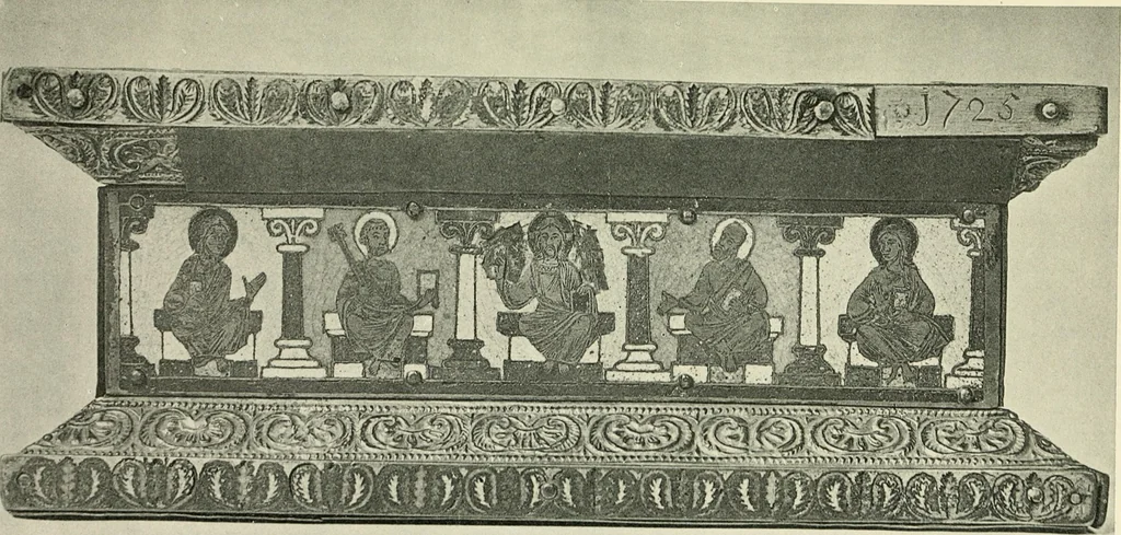 An illustration from Zur Entwicklung des zeichnerischen Stils in der Cölner Goldschmiedekunst des 12. Jahrhunderts. Mit 10 Lichtdrucktafeln, 1917, leaf 68