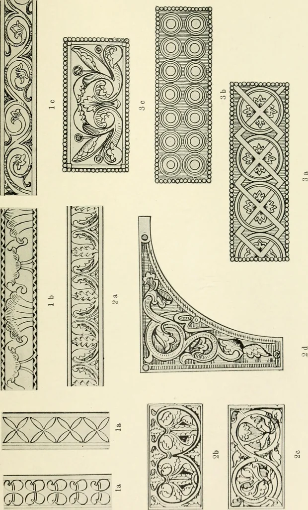 An illustration from Zur Entwicklung des zeichnerischen Stils in der Cölner Goldschmiedekunst des 12. Jahrhunderts. Mit 10 Lichtdrucktafeln, 1917, leaf 80