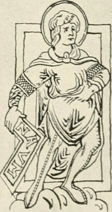 An illustration from Zur Entwicklung des zeichnerischen Stils in der Cölner Goldschmiedekunst des 12. Jahrhunderts. Mit 10 Lichtdrucktafeln, 1917, leaf 82