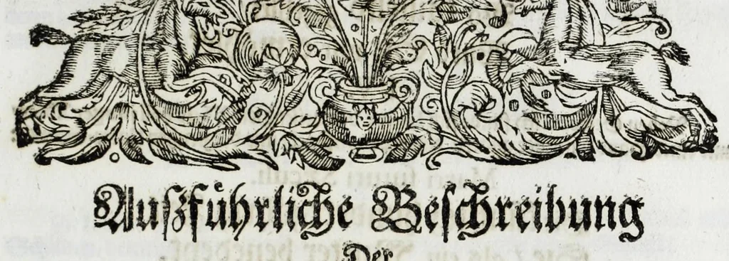 An illustration from Zwey-einiger Hymenaeus, oder, Oesterreich-Lüneburgischer frid- und freuden-voller Vermählungs-Gott : denen aller-durchleuchtigist-grossmächtigisten, nunmehro aller-erwüntscht- und Aller-Glück-Vergnügtist-Vermählten röm. und ungar. königl königl. Maj. Maj. [et]c. [et]c. Josepho I. vom aller-durchleuchtigist-sig- und glorreichisten Ertz-Hauss-Oesterreich, [et]c. [et]c. herstammend, und Wilhelminae Amaliae, aller-preyss-würdigst-Gebohrnen Hertzogin von Braunschweig, und Lüneburg, [et]c. [et]c. durch vier Triumph- Lieb- und Lob-andeutende Ruhm- oder Ehren-Pforten zur aller-schuldigst-Jubel-vollen Ehren-Bezeugung hiebevor eröffnet, 1699, leaf 19