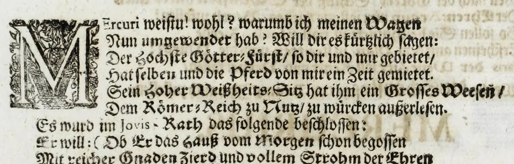 An illustration from Zwey-einiger Hymenaeus, oder, Oesterreich-Lüneburgischer frid- und freuden-voller Vermählungs-Gott : denen aller-durchleuchtigist-grossmächtigisten, nunmehro aller-erwüntscht- und Aller-Glück-Vergnügtist-Vermählten röm. und ungar. königl königl. Maj. Maj. [et]c. [et]c. Josepho I. vom aller-durchleuchtigist-sig- und glorreichisten Ertz-Hauss-Oesterreich, [et]c. [et]c. herstammend, und Wilhelminae Amaliae, aller-preyss-würdigst-Gebohrnen Hertzogin von Braunschweig, und Lüneburg, [et]c. [et]c. durch vier Triumph- Lieb- und Lob-andeutende Ruhm- oder Ehren-Pforten zur aller-schuldigst-Jubel-vollen Ehren-Bezeugung hiebevor eröffnet, 1699, leaf 91