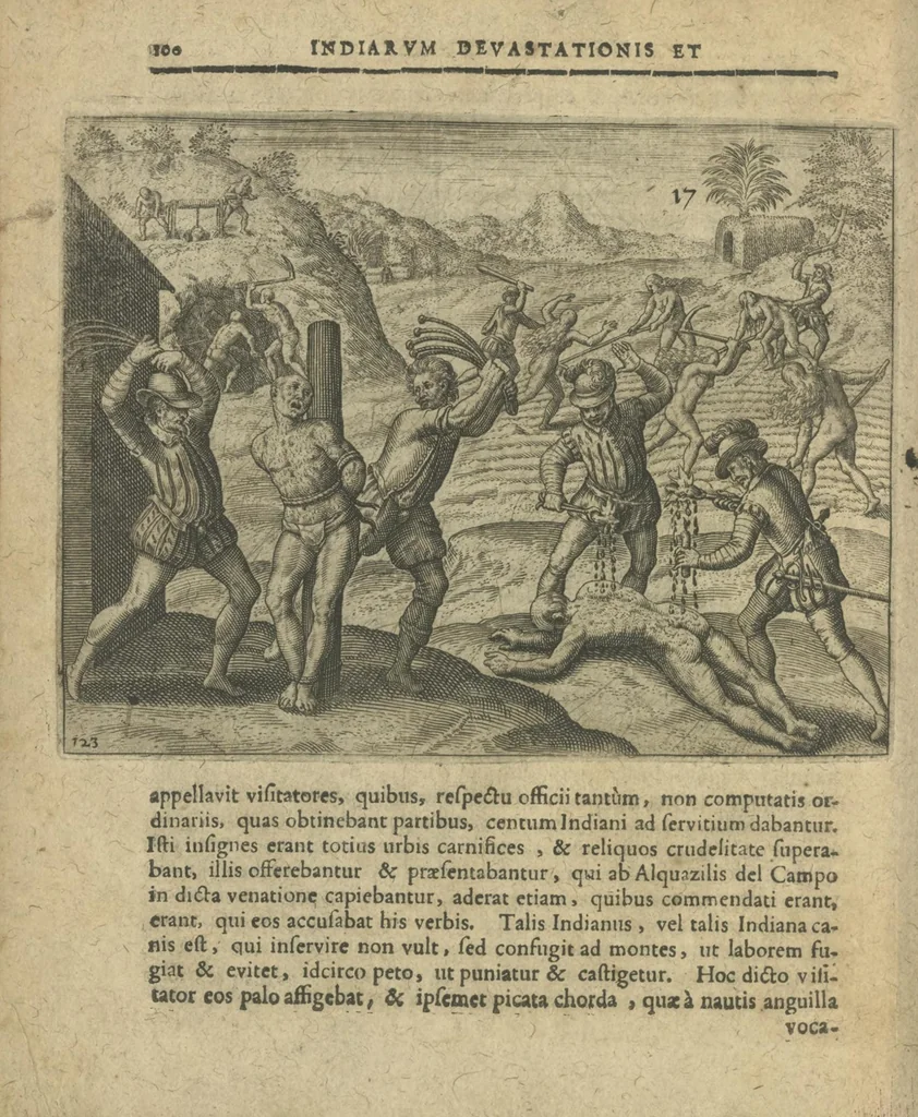 An illustration from Regionum Indicarum per Hispanos olim devastatrum accuratissima descriptio, insertis figuris aencis ad vivum fabrefactis, 1664, leaf 109