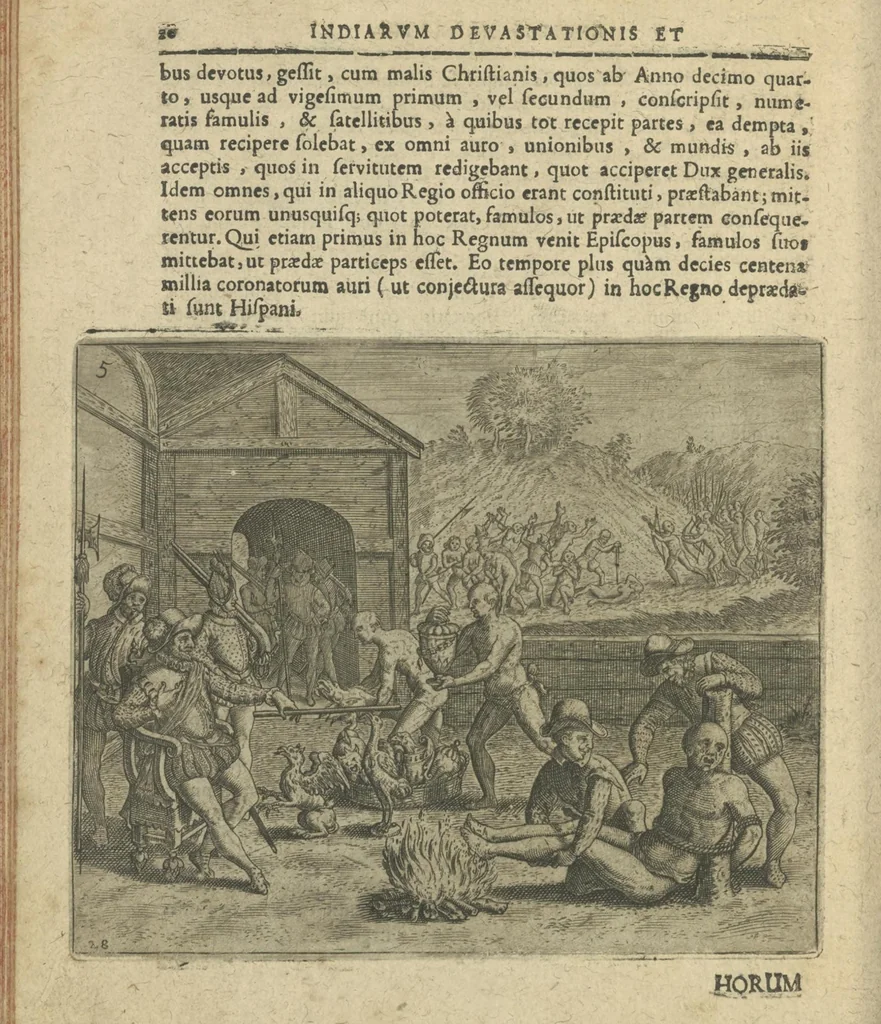 An illustration from Regionum Indicarum per Hispanos olim devastatrum accuratissima descriptio, insertis figuris aencis ad vivum fabrefactis, 1664, leaf 29