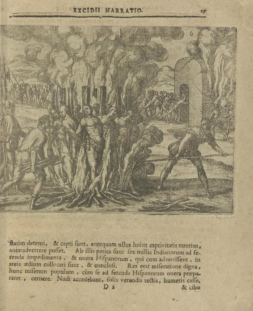 An illustration from Regionum Indicarum per Hispanos olim devastatrum accuratissima descriptio, insertis figuris aencis ad vivum fabrefactis, 1664, leaf 36