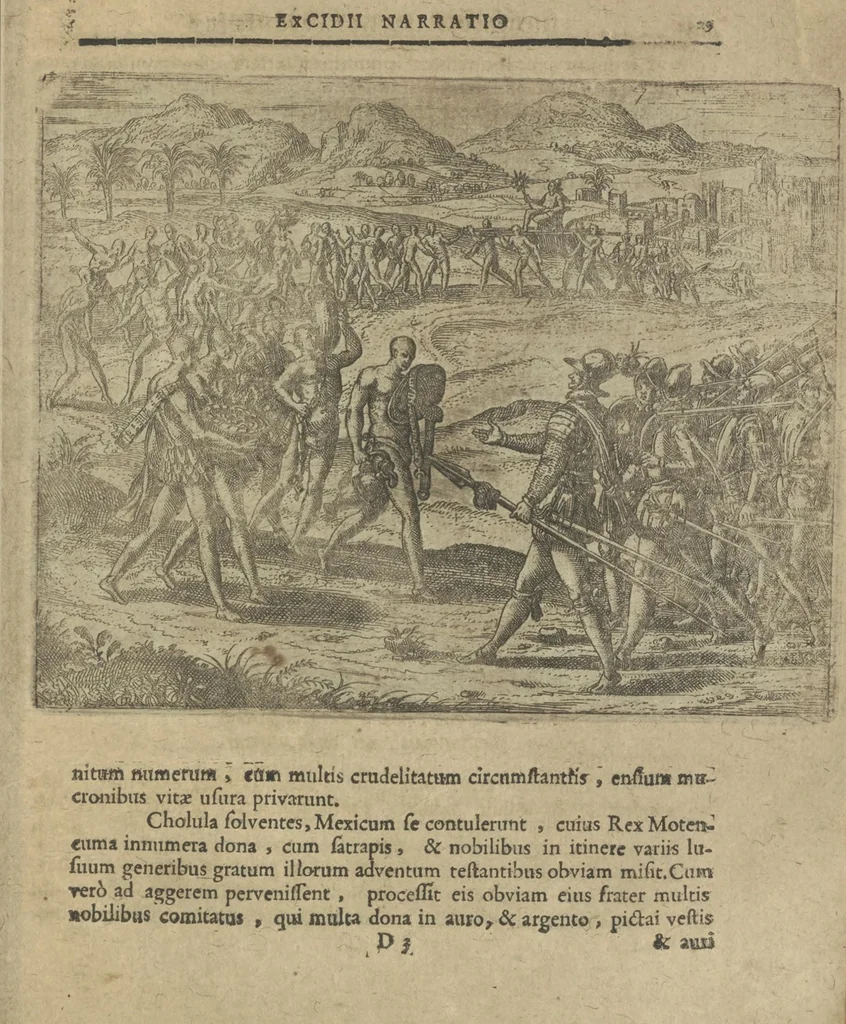 An illustration from Regionum Indicarum per Hispanos olim devastatrum accuratissima descriptio, insertis figuris aencis ad vivum fabrefactis, 1664, leaf 38