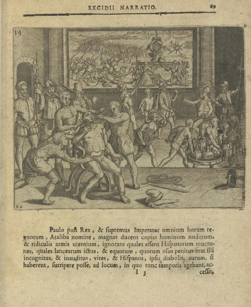 An illustration from Regionum Indicarum per Hispanos olim devastatrum accuratissima descriptio, insertis figuris aencis ad vivum fabrefactis, 1664, leaf 78