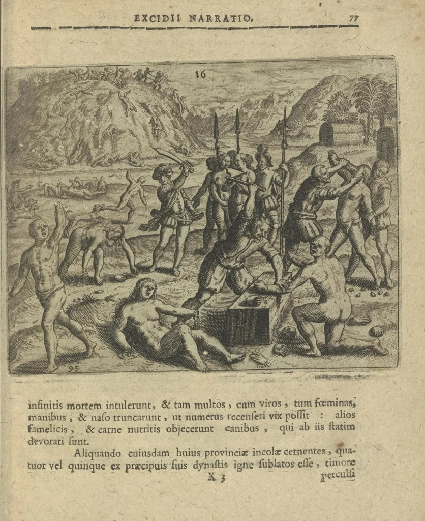An illustration from Regionum Indicarum per Hispanos olim devastatrum accuratissima descriptio, insertis figuris aencis ad vivum fabrefactis, 1664, leaf 86