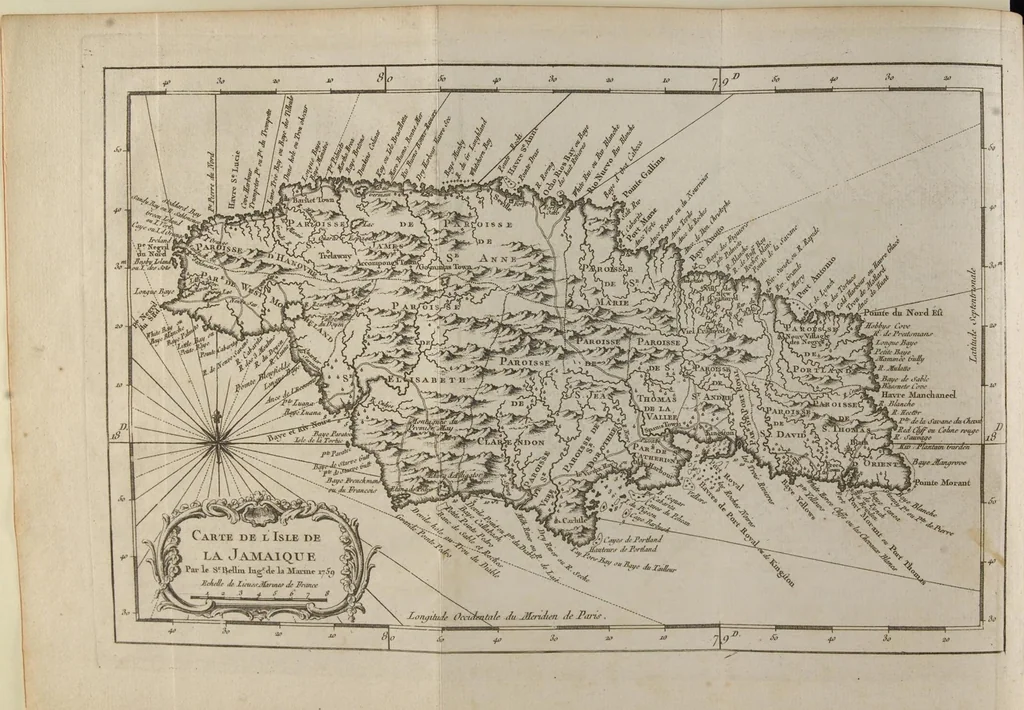 An illustration from Description geographique des isles Antilles possédées par les anglois, 1758, leaf 17