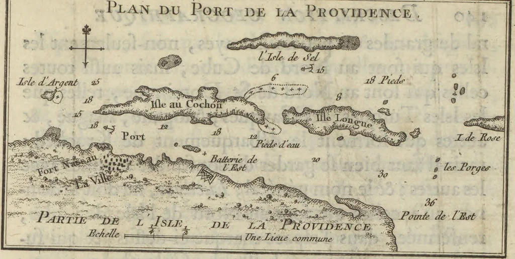 An illustration from Description geographique des isles Antilles possédées par les anglois, 1758, leaf 184