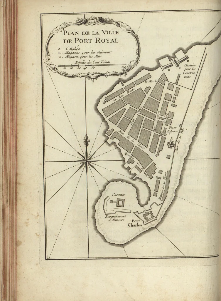 An illustration from Description geographique des isles Antilles possédées par les anglois, 1758, leaf 35