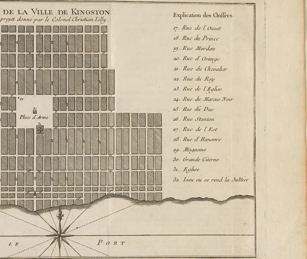 An illustration from Description geographique des isles Antilles possédées par les anglois, 1758, leaf 38