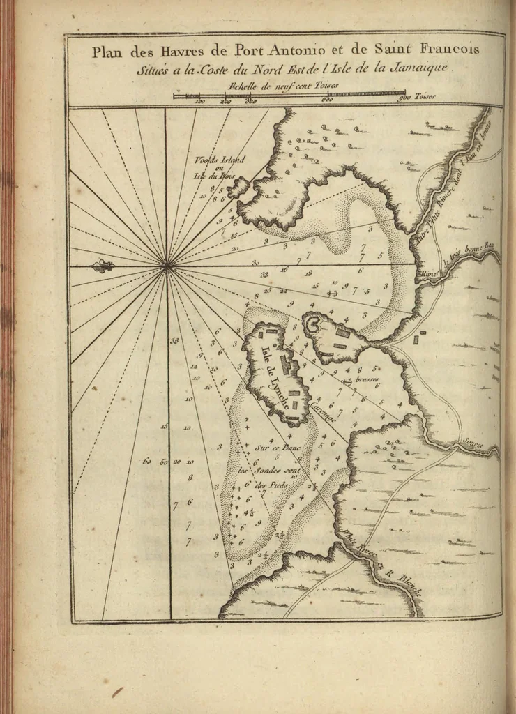 An illustration from Description geographique des isles Antilles possédées par les anglois, 1758, leaf 69