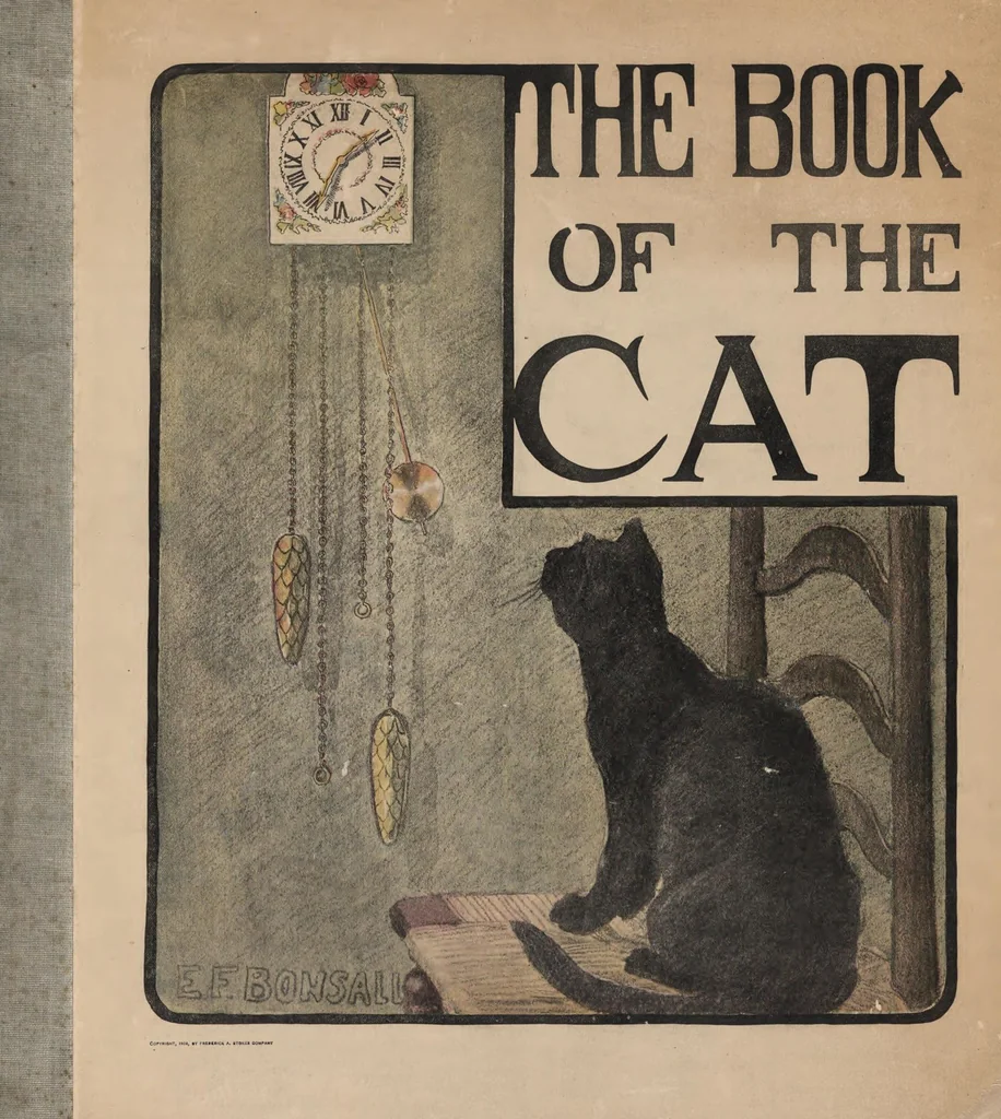 An illustration from The book of the cat : with facsimiles of drawings in colour, 1903, leaf 1