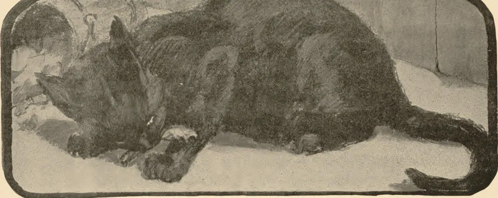An illustration from The book of the cat : with facsimiles of drawings in colour, 1903, leaf 19