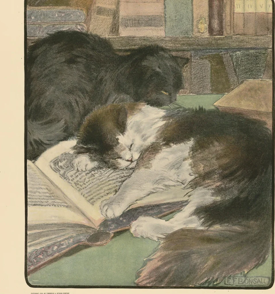 An illustration from The book of the cat : with facsimiles of drawings in colour, 1903, leaf 33