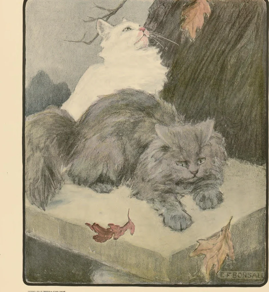 An illustration from The book of the cat : with facsimiles of drawings in colour, 1903, leaf 41