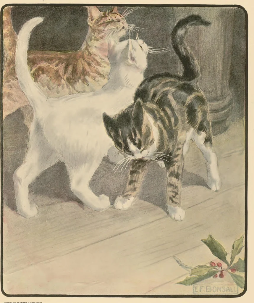 An illustration from The book of the cat : with facsimiles of drawings in colour, 1903, leaf 49