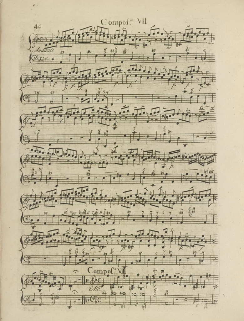 An illustration from The art of playing on the violin, containing all the rules necessary to attain to a perfection on that instrument : with great variety of compositions, which will also be very useful to those who study the violoncello, harpsichord &c, 1751, leaf 67