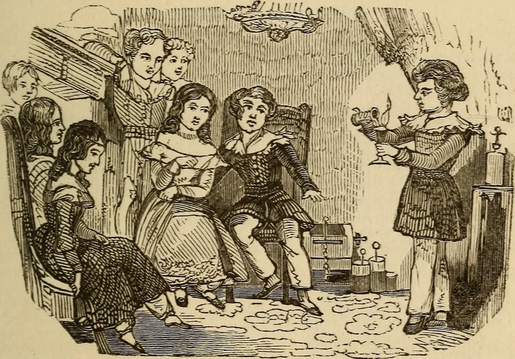 An illustration from Parlour magic., 1838, leaf 13