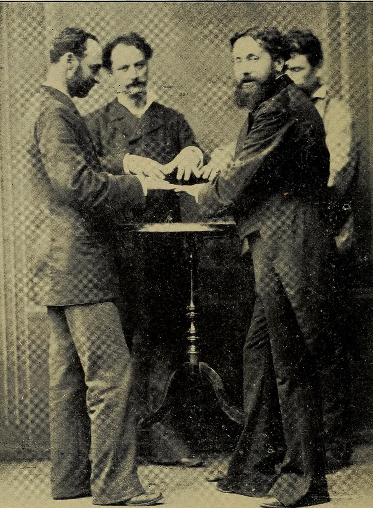 An illustration from Around the world with a magician and a juggler : unique experiences in many lands : from the papers of the late Baron Hartwig Seeman, "The Emperor of Magicians" and William D'Alvini, juggler "Jap of Japs", 1891, leaf 128