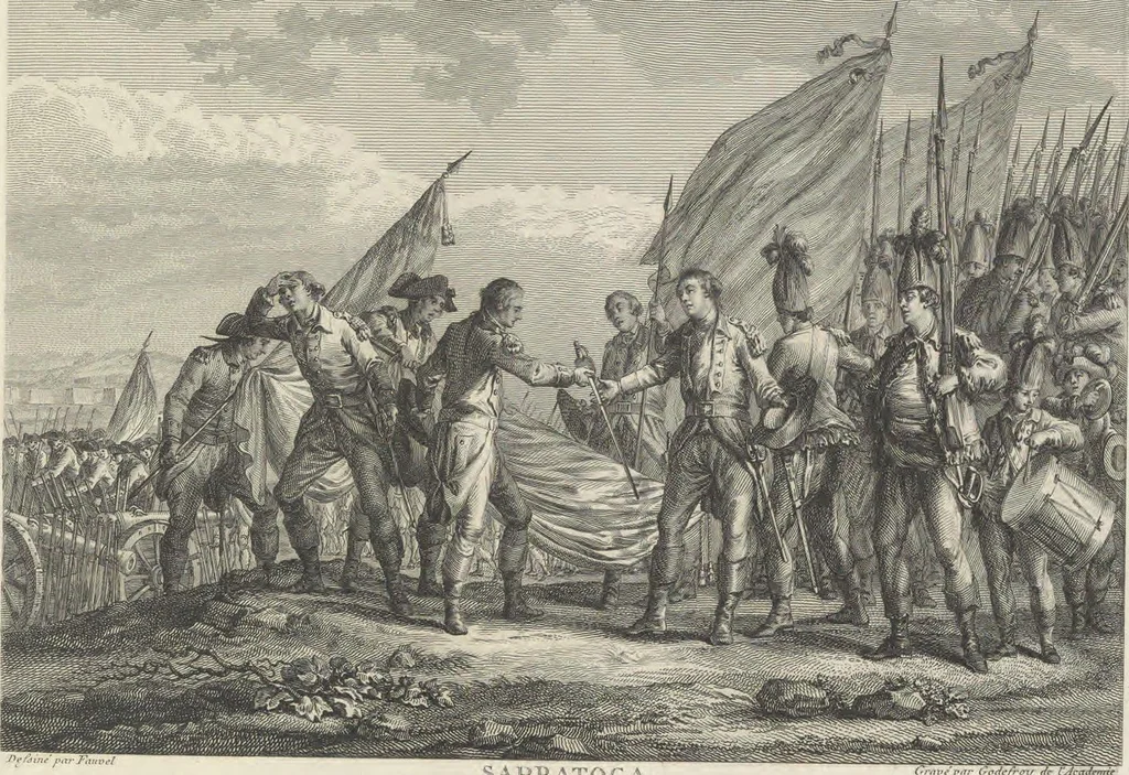 An illustration from Recueil d'estampes representant les différents événemens de la Guerre qui a procuré l'indépendance aux Etats Unis de l'Amérique, 1784, leaf 24