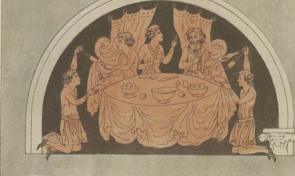 An illustration from Antiquitates culinariae, or, Curious tracts relating to the culinary affairs of the old English, with a preliminary discourse, notes, and illustrations, 1791, leaf 12