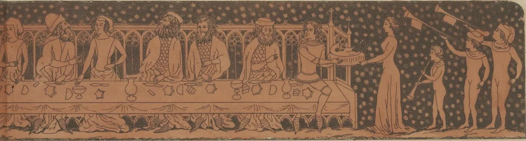 An illustration from Antiquitates culinariae, or, Curious tracts relating to the culinary affairs of the old English, with a preliminary discourse, notes, and illustrations, 1791, leaf 7