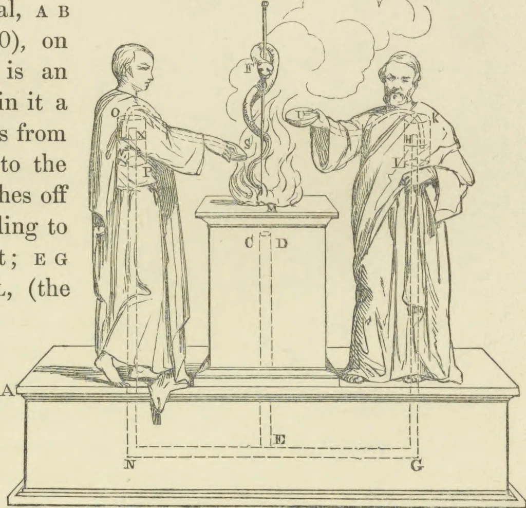 An illustration from The pneumatics of Hero of Alexandria, from the original Greek, 1851, leaf 107