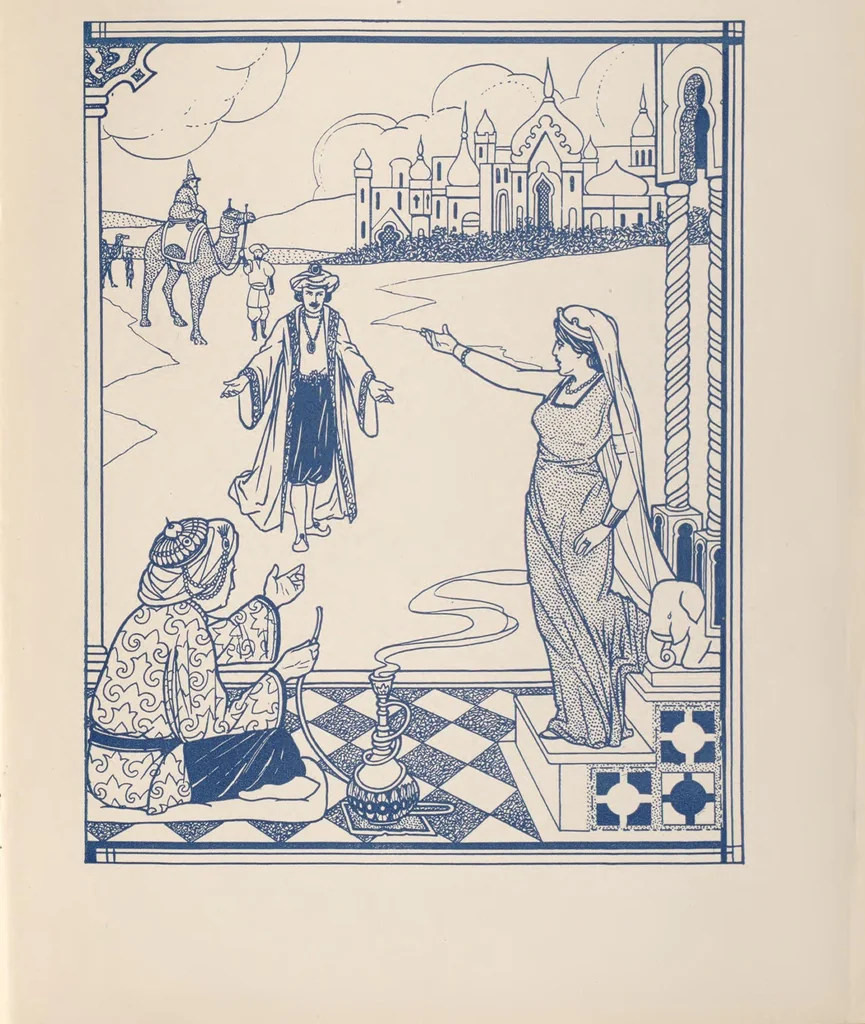 An illustration from Bright-Wits, Prince of Mogadore, 1909, leaf 26