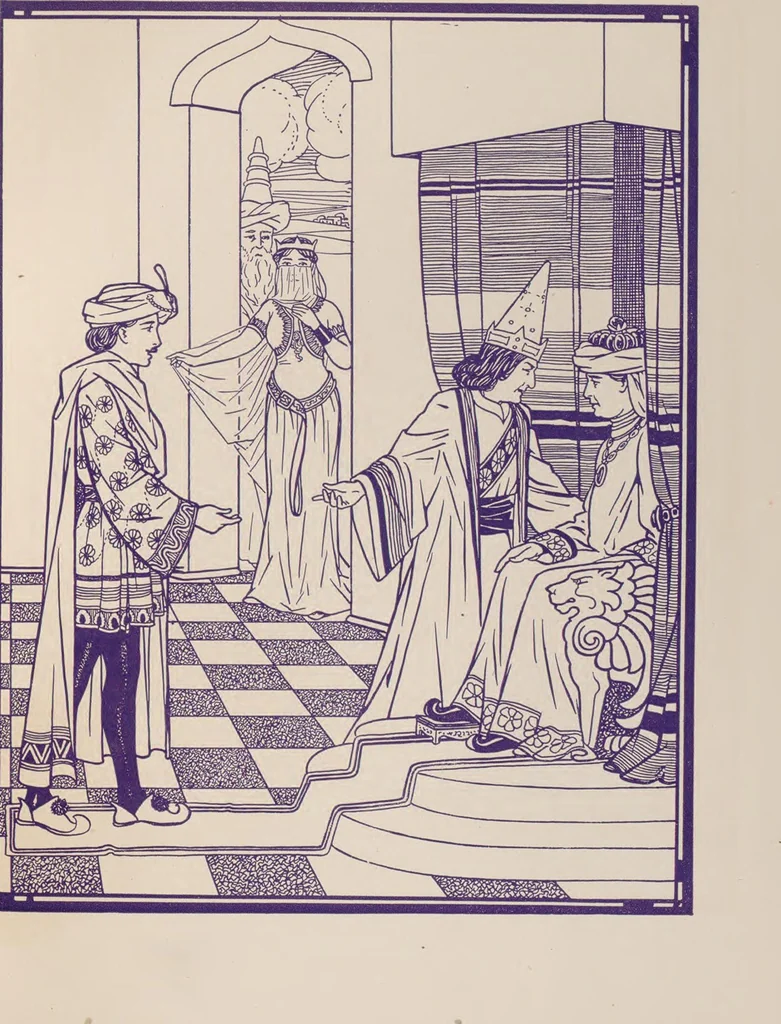 An illustration from Bright-Wits, Prince of Mogadore, 1909, leaf 53