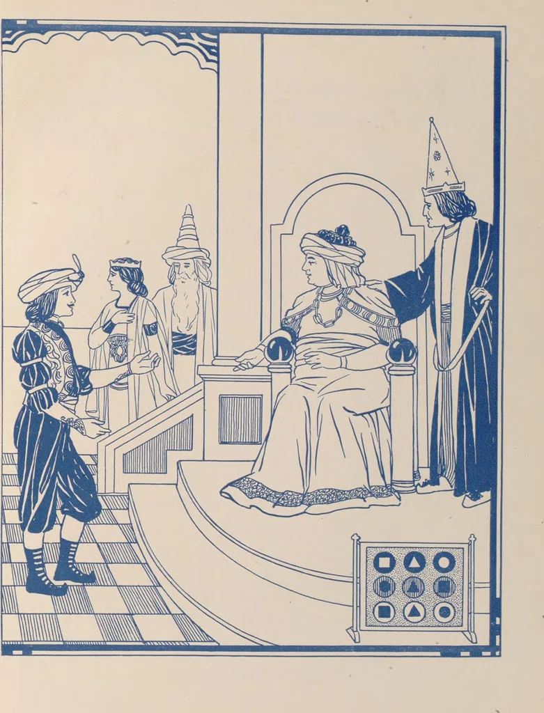 An illustration from Bright-Wits, Prince of Mogadore, 1909, leaf 72