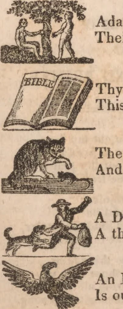 An illustration from Beauties of the New-England primer, 1818, leaf 6