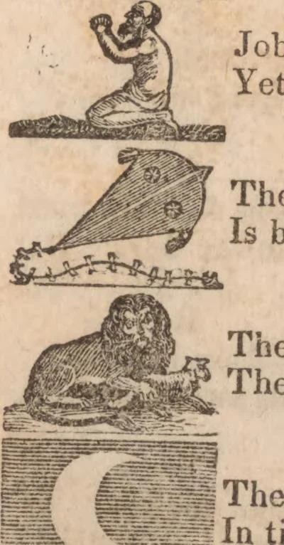 An illustration from Beauties of the New-England primer, 1818, leaf 7