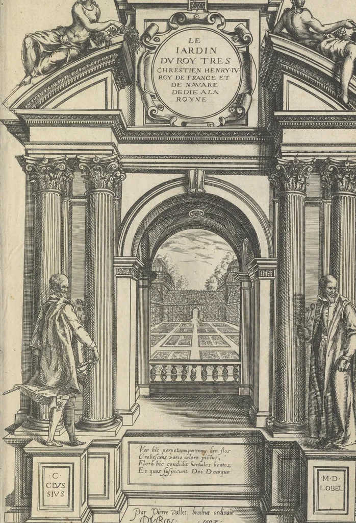 An illustration from Le iardin du roy très chrestien Henry IV roy de France et de Navare : dédié à la royne, 1608, leaf 8