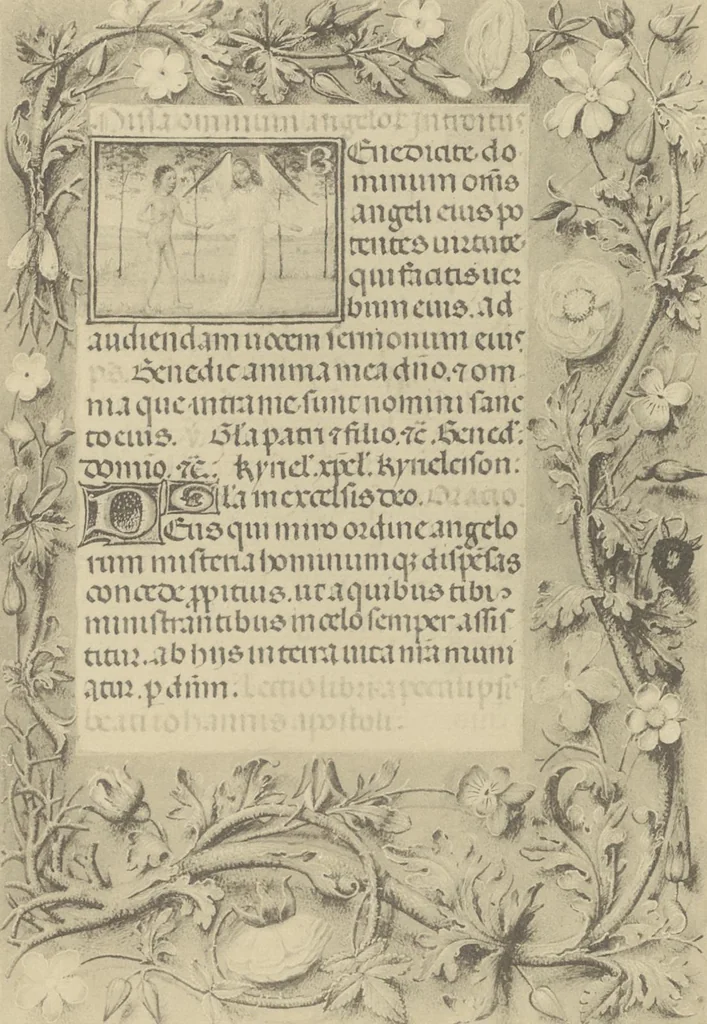 An illustration from Catalogue of the fifty manuscripts & printed books bequeathed to the British Museum by Alfred H. Huth, 1912, leaf 74