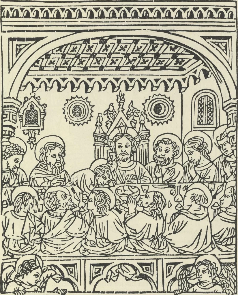 An illustration from Catalogue of the fifty manuscripts & printed books bequeathed to the British Museum by Alfred H. Huth, 1912, leaf 96