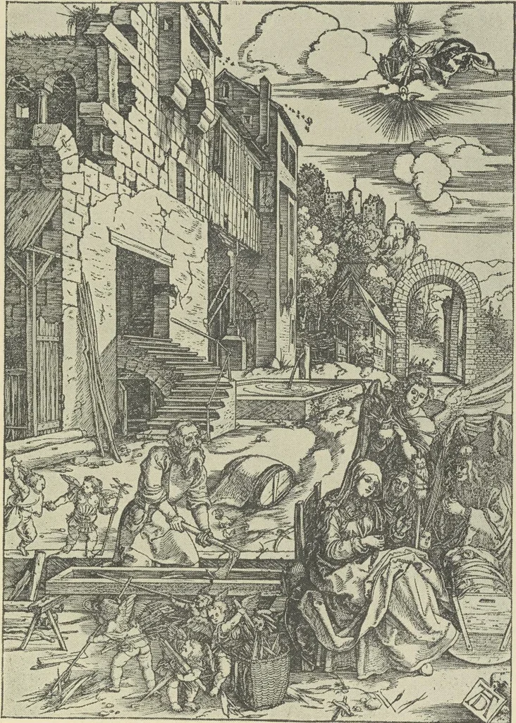 An illustration from From Holbein to Whistler, notes on drawing and engraving, / by Alfred Mansfield Brooks., 1920, leaf 128