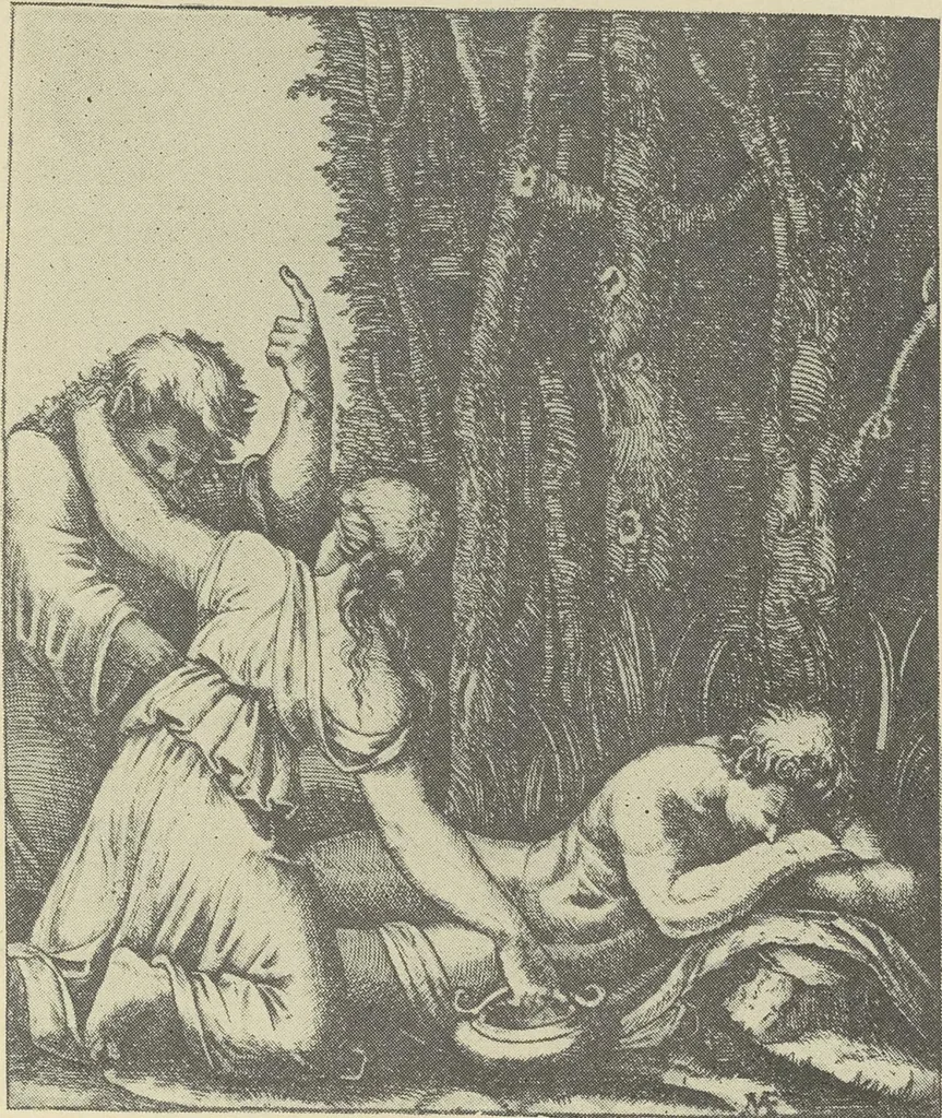 An illustration from From Holbein to Whistler, notes on drawing and engraving, / by Alfred Mansfield Brooks., 1920, leaf 134