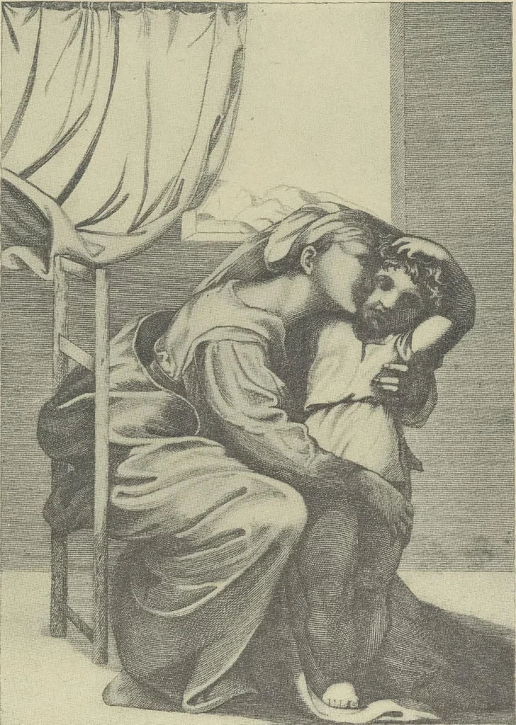 An illustration from From Holbein to Whistler, notes on drawing and engraving, / by Alfred Mansfield Brooks., 1920, leaf 138