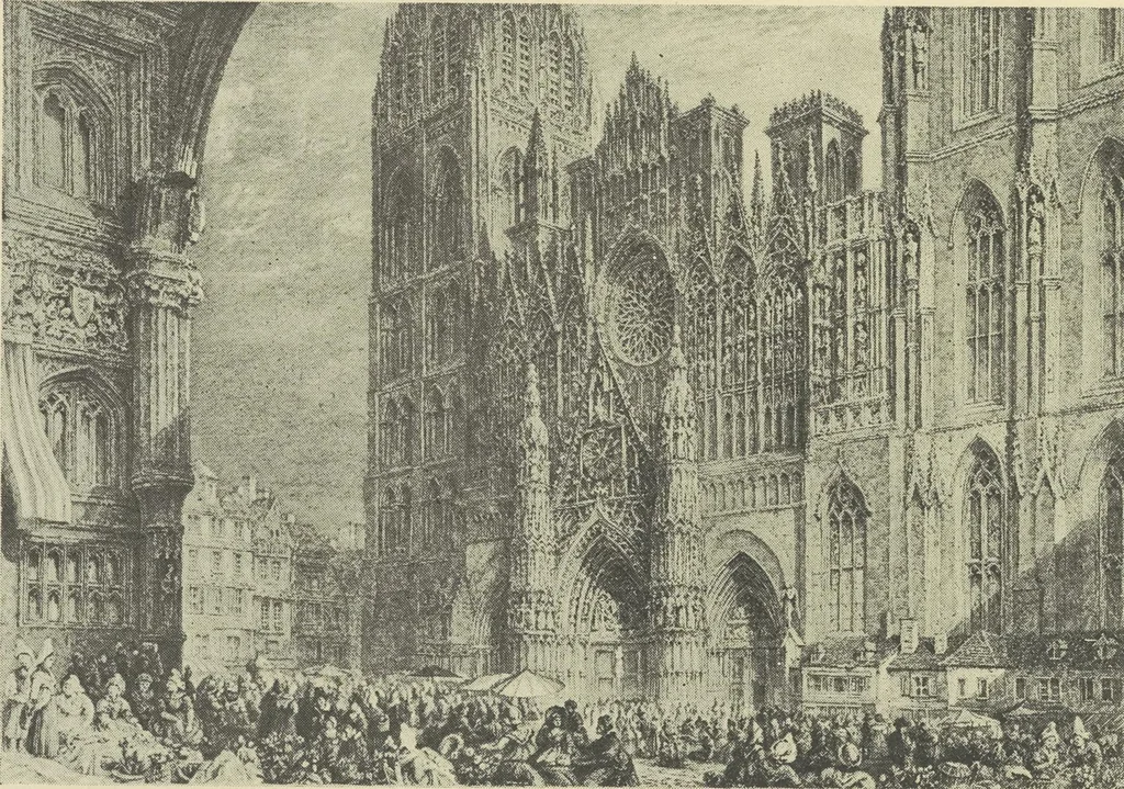 An illustration from From Holbein to Whistler, notes on drawing and engraving, / by Alfred Mansfield Brooks., 1920, leaf 207