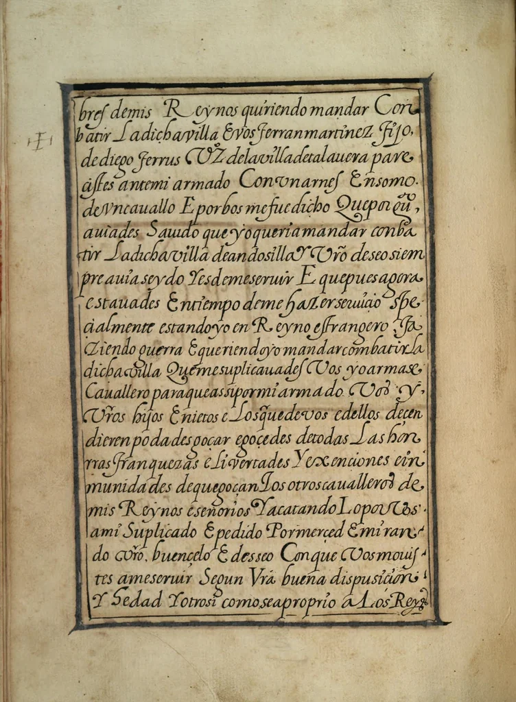An illustration from [Carta confirmatoria de hidalguía], 1600, leaf 14