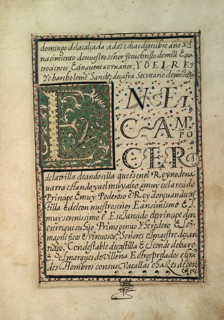 An illustration from [Carta confirmatoria de hidalguía], 1600, leaf 19