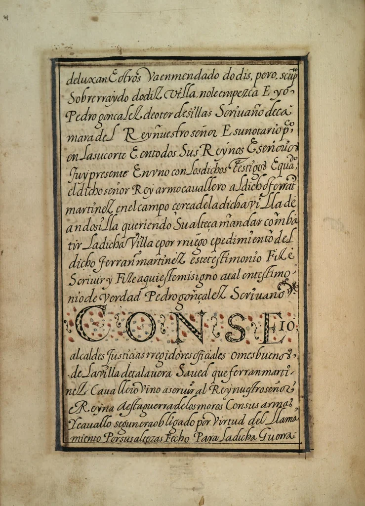 An illustration from [Carta confirmatoria de hidalguía], 1600, leaf 22