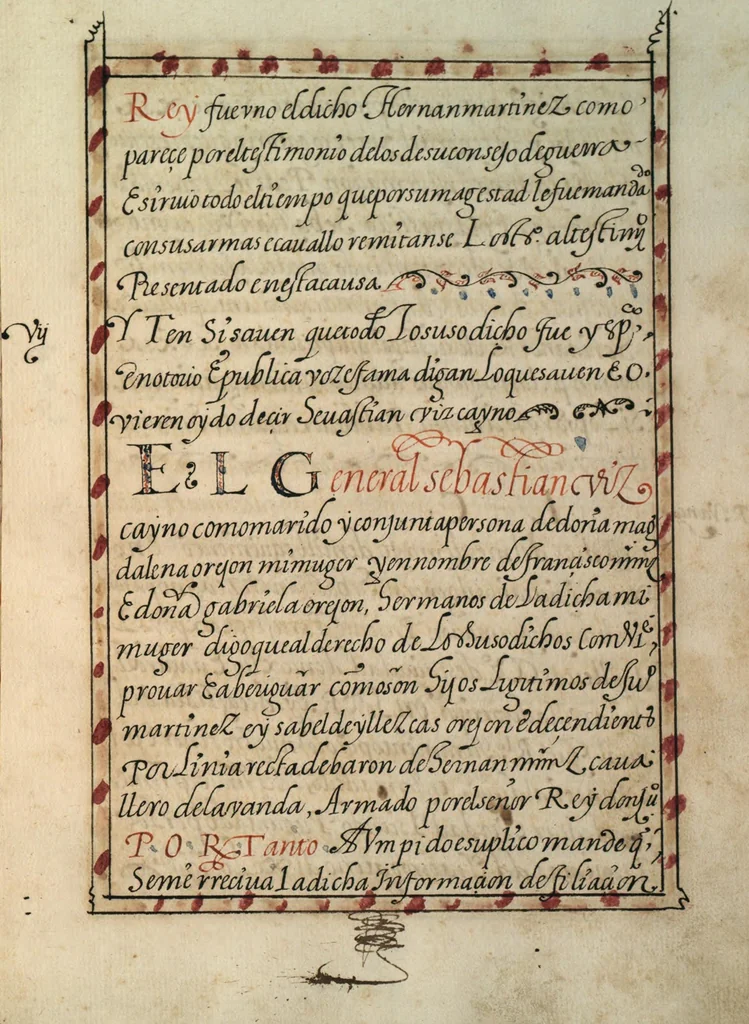 An illustration from [Carta confirmatoria de hidalguía], 1600, leaf 27