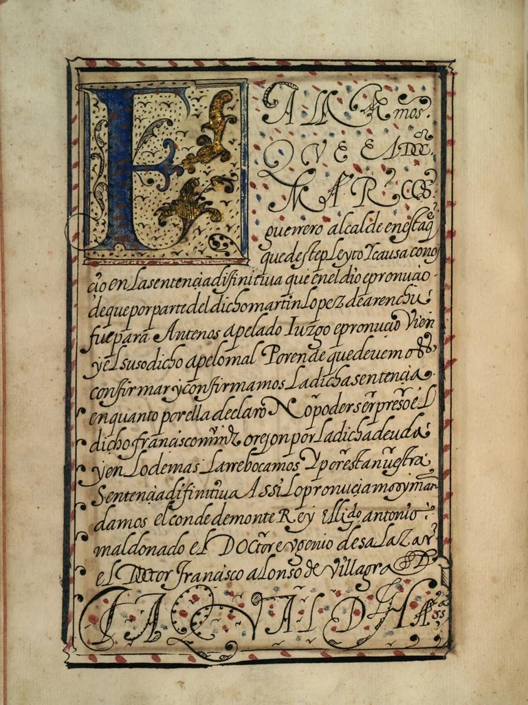 An illustration from [Carta confirmatoria de hidalguía], 1600, leaf 60